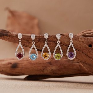 S925 Sterling Silver Teardrop shaped Pendant Earrings